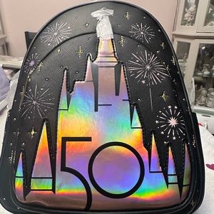 NEW WDW 50th Anniversary Grand Finale Castle Loungefly Mini Backpack Disney